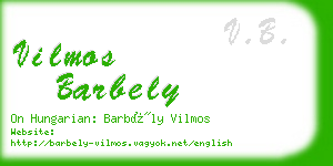 vilmos barbely business card